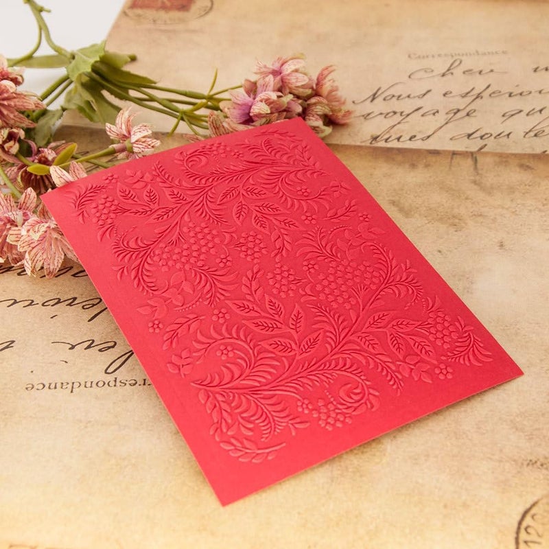 FUGUT 3-D Embossing Folder for Card Making - Plastic Textured Template for DIY Scrapbooking, Paper Crafting and Handmade Art Supplies (3D Leaves Berry 8.3 x 5.9 in) - Image 5